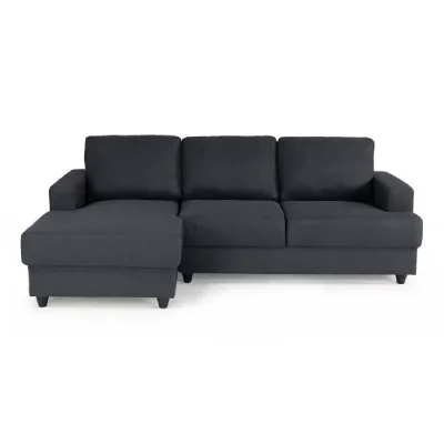 PAUL Canape dangle gauche 4 places - Tissu gris anthracite - Contemporain - L 215 x P 140 cm