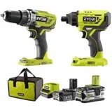 RYOBI Perceuse + visseuse à chocs sans fil R18PDID2-252S