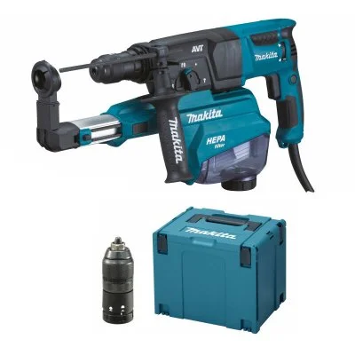 Perforateur burineur 800W 26 mm 2,4J MAKITA + Kit aspiration-décollage - HR2653TJ14