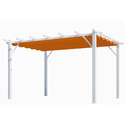 Pergola aluminium 12 m2 blanc Habrita per 4030 wr