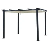 HAPPY GARDEN Pergola autoportante 3 × 3m CASSIS beige - structure aluminium