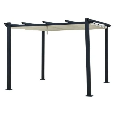 Pergola autoportante 3 × 3m CASSIS beige - structure aluminium