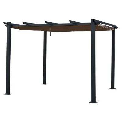 Pergola autoportante 3 × 3m CASSIS taupe - structure aluminium