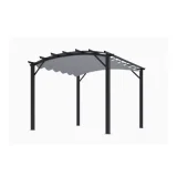 HABRITA Pergola autoportante aluminium + toile coulissante 3,4 x 3,3 M