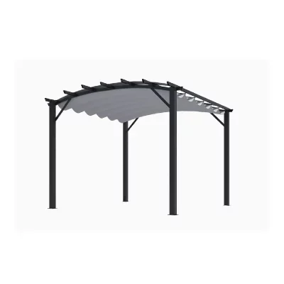 Pergola autoportante aluminium + toile coulissante 3,4 x 3,3 M