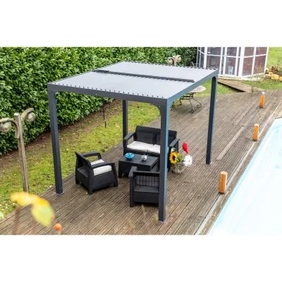 Pergola autoportante bioclimatique aluminium 7,20 m2 - Habrita