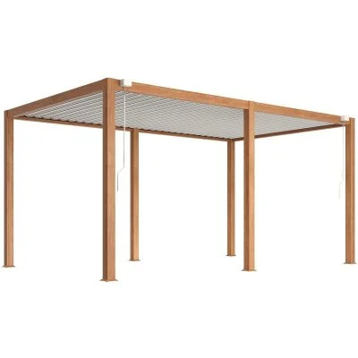 Pergola autoportée aluminium naturel foncé