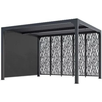 Pergola bioclimatique 10.80m² gris anthracite habrita - per36m30rbi -