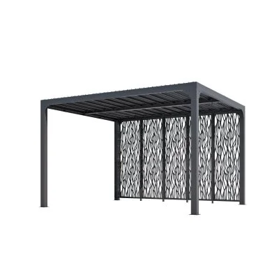 Pergola Bioclimatique De 10,80 M2 Équipée De 5 Panneaux Moucharabieh