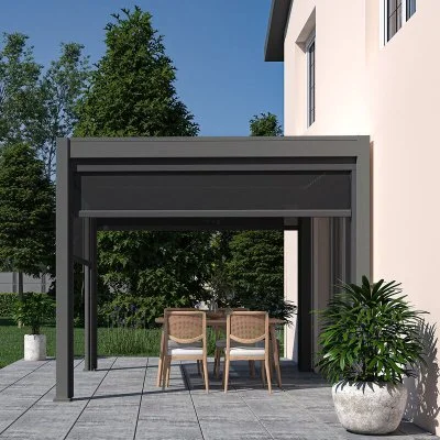 Pergola bioclimatique Ombréa autoportante 3x3M - Anthracite - S1