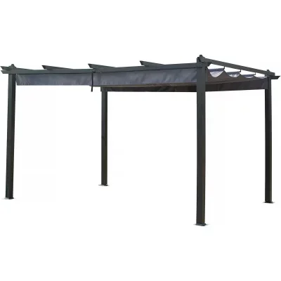 Pergola en aluminium avec toit rétractable - 3 x 4 m - Gris anthracite