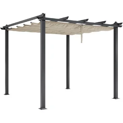 Pergola en aluminium CORDOBA - Beige - 3 x 3 m