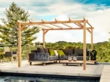 Pergola jardin adossé en bois : LINARES : 400 x 400 cm