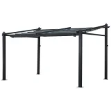 HAPPY GARDEN Pergola murale 3 × 4m FRÉJUS grise - structure aluminium