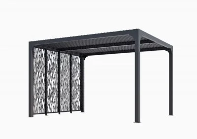 Pergola pour terrasse ou balcon HABRITA Per 3630m bi aluminium gris anthracite,