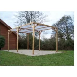 HABRITA Pergola THO0 en bois thermo chauffé 15,10 m²