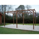 HABRITA Pergola Thonon En Bois Thermo Chauffé Sans Couverture 14,80 M²