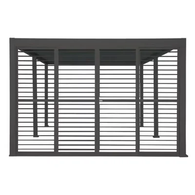 Persiennes coulissantes pour pergola Evora côté 4 m Graphite - Hespéride