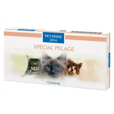 Pet-phos felin special compléments alimentaires pour pelage de chats