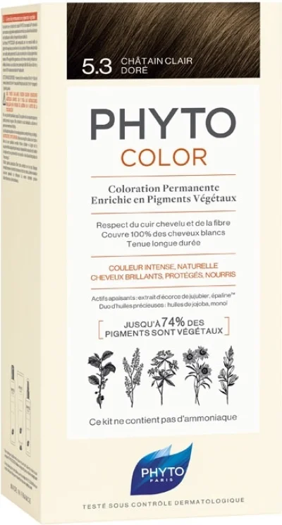 PHYTOCOLOR - 5.3 - Châtain Clair Doré Coloration Permanente, 112ml
