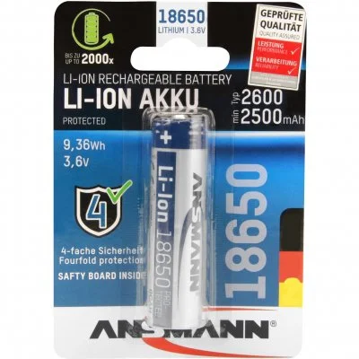 Pile rechargeable spéciale 18650 Li-Ion 18650 9,36 Wh 3.7 V 2600 mAh