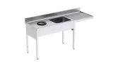 DISTFORM Plonge Inox Vide-Ordure et Espace pour Lave-Vaisselle - 1800 x 700 -