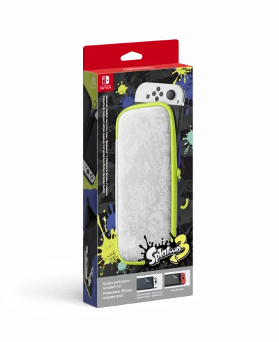 Pochette Transport (modèle Oled) édition Splatoon 3 + Protection Ecran