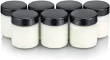 SEVERIN Pots de yaourt en verre x7 Jg 3514 couvercle Noir 150 ml