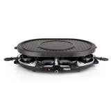 PRINCESS Party Raclette avec 8 Ovale Grille Noir
