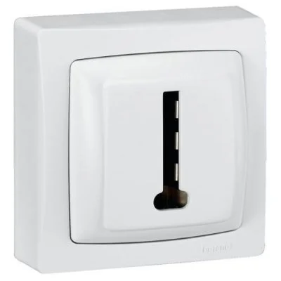 Prise téléphone 8 contacts appareillage saillie complet - blanc