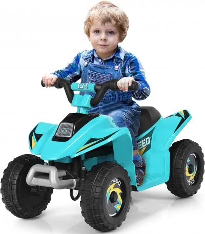 Quad buggy electrique pour enfant 6 v 4,5 km-h max voiture pour enfants de 3 ans+ bleu