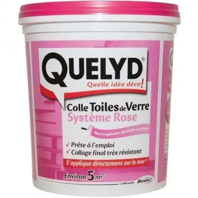 Quelyd Colle toiles de Verre avec Indicateur coloré Pâte - Pot de 1kg