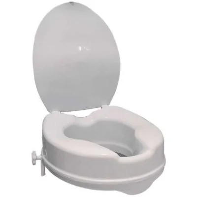Réhausse wc pmr Pellet plastique blanc avec abattant 10 cm - Blanc