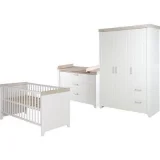 ROBA Chambre Bébé complète ""Felicia"" - Lit 70x140 cm + Commode à langer + Armoire à 3 portes