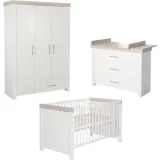 ROBA Chambre Bébé Complète ""Lucy"" - Lit 70x140 cm + Commode à langer + Armoire
