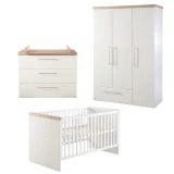 ROBA Chambre Bébé Complète ""Nele"" - Lit 70x140 cm + Commode à langer + Armoire