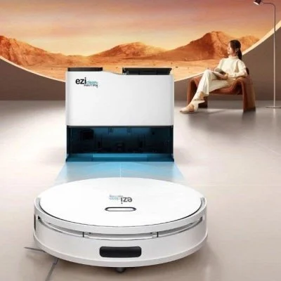 Robot aspirateur laveur connecté avec base de vidage EZIclean® All In One Z15 Pro