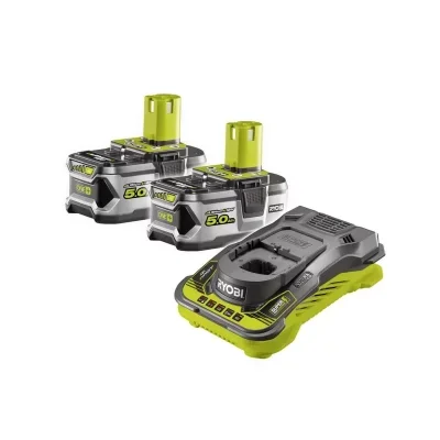 Ryobi - 2 batteries 18V Lithium-ion OnePlus 5.0 Ah - 1 chargeur rapide RC18150-250G