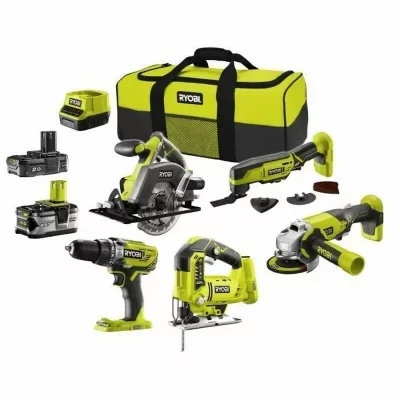 Ryobi - Set de 3 outils sans fil R18ck3c-252s, 18 v 5 Ah, 2 batteries