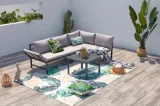 CONCEPT USINE Salon de jardin bas 4 places canapé inclinable katea - Gris