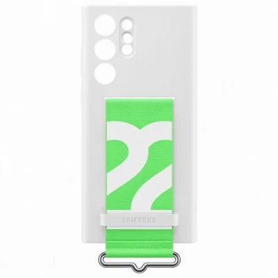 Samsung ï»¿Coque en silicone à sangle Galaxy S22 Ultra - White