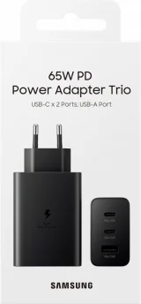 SAMSUNG EP-T6530NB - CS Ultra Rapide TRIO 65W USB A+C+C Noir