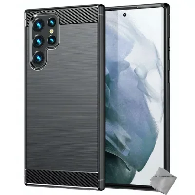 Samsung Galaxy S22 Ultra 5G - Coque Gel Carbone Noir