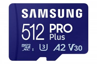 Samsung Micro Sd Pro Plus Uhs-i U3 Full Hd 4k 512gb Memory Card Bleu