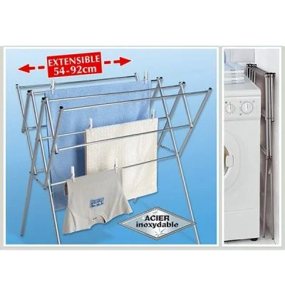 Séchoir télescopique en acier inox