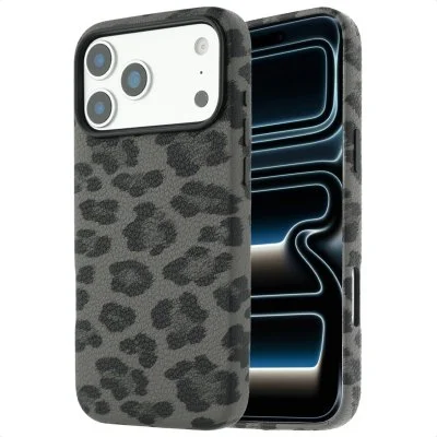 Selencia Coque Sabi imprimé panthère avec MagSafe Apple iPhone 17 Pro Max - Midnight Black