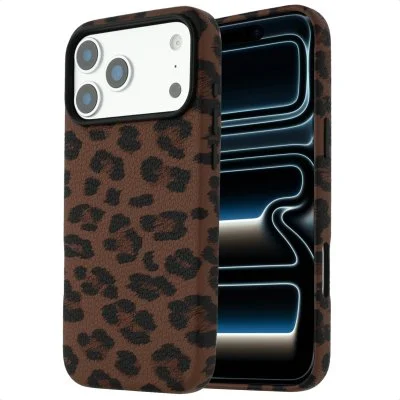 Selencia Coque Sabi imprimé panthère avec MagSafe Apple iPhone 17 Pro Max - Mocha Brown