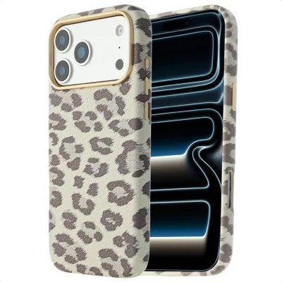 Selencia Coque Sabi imprimé panthère avec MagSafe Apple iPhone 17 Pro Max - Soft Ivory