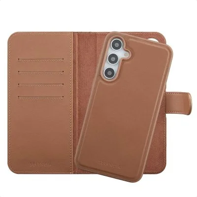 Selencia Étui portefeuille amovible Olyn avec MagSafe Samsung Galaxy A35 / A55 - Marron