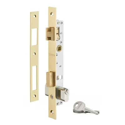 Serrure encastrable à cylindre axe 14mm 3 clés pour porte d'entrée